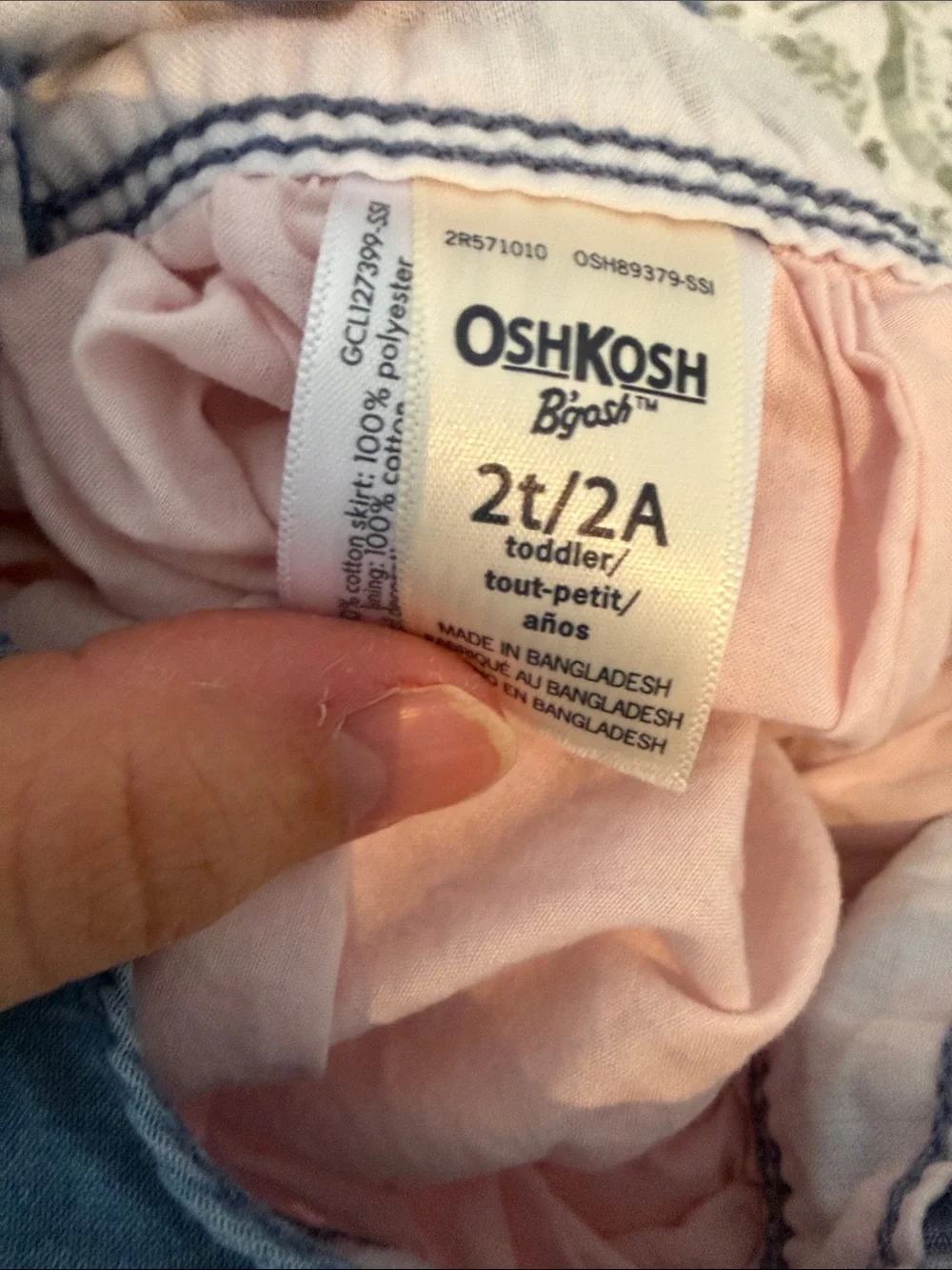 OshKosh B'gosh Denim Overall Dress with Light Pink Tulle Skirt